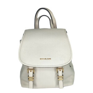 Michael Kors Quinn Leather Flap Backpack - Light Cream/Ivory - NWT